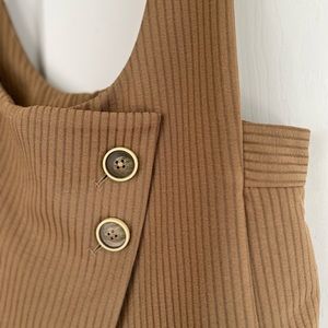 COPY - MUKOK Tan Brown Cute Button Overalls Size M